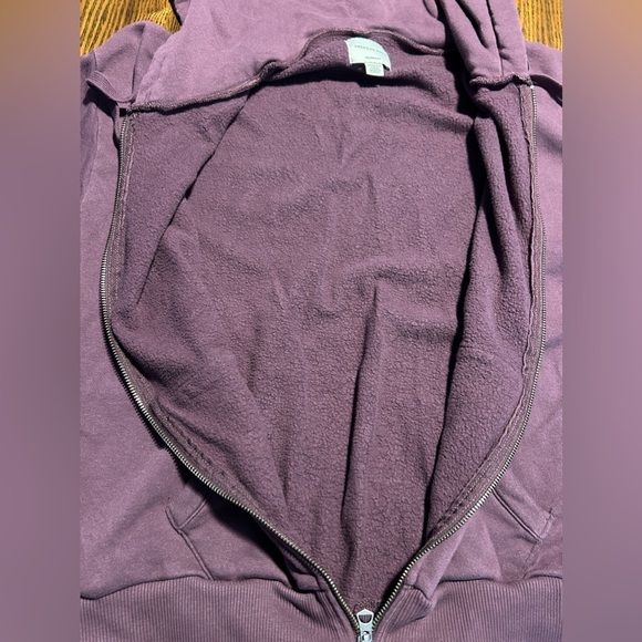 American Eagle Oversized full Zip Hoodie women’s XS jegging fit burgundy purple - Picture 7 of 14